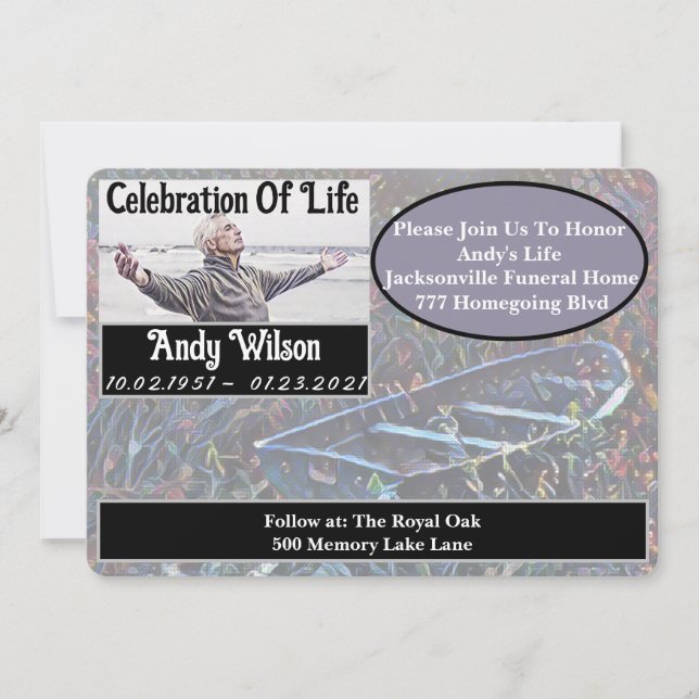 Minnesservice för vattenfärgsfiske inbjudningar (Framsida)