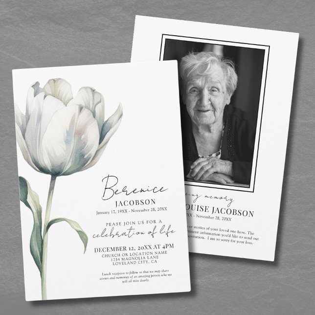 Minnesskript Firande i Life-begravning Inbjudningar (Memorial Script Celebration Of Life Funeral Invitation)