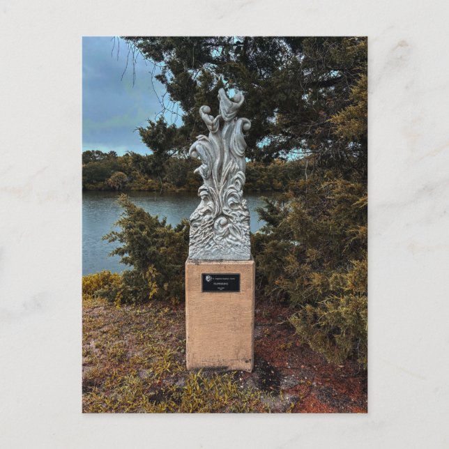 Minnesskulptur på stensockel vykort (Framsida)
