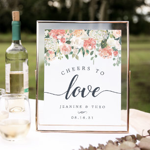 Minnessommarens Blommigt Chef till Kärlek Bröllop Poster