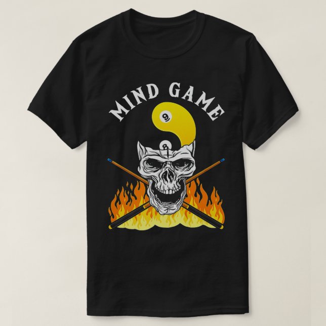 Minnesspelaren Bassäng Billiards Player Cue Billia T Shirt (Design framsida)