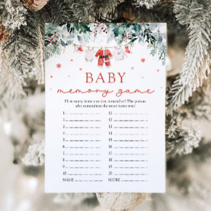 Minnesspelet Baby Red Santa Baby Shower Inbjudningar