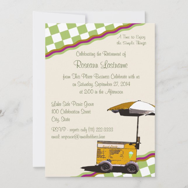 Minnesstund från sommaren efter pension inbjudningar (Framsida)