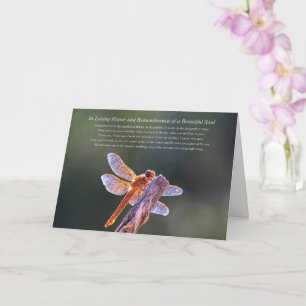 Minnessympati för Andlig Memorial Dragonfly Kort