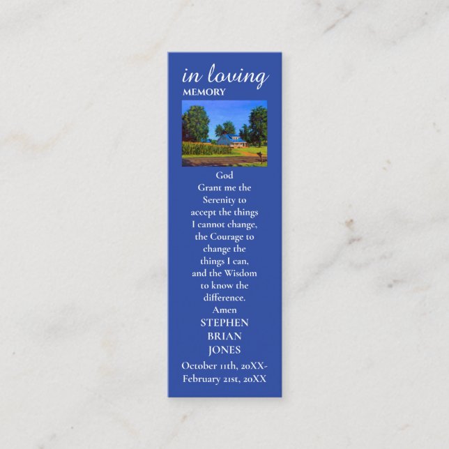 Minnessympati för fotopapperkort (Framsida)