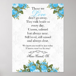 Minnestavla - Baby Blue Blommor Poster