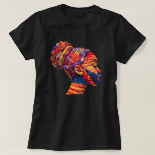 Minnestjejdräkt för färgrika svarta kvinnor t shirt