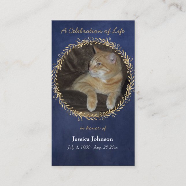 Minnesutandningskort med ett fotoalternativ visitkort (Framsida)