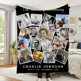 Minnesvägg 17 Foto Collage Begravning Minnesmärke Fleecefilt