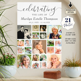 Minnesvägg 21 Fotocollage Minimalt manuskrift-affi Poster