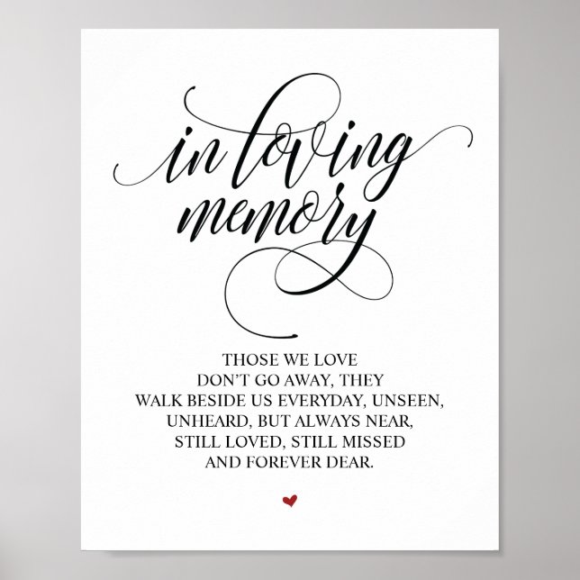 Minnesvägg för älskad person poster (Framsidan)