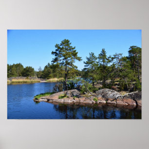 minnesvärd fjord för ögonblickssverigeskandinav poster