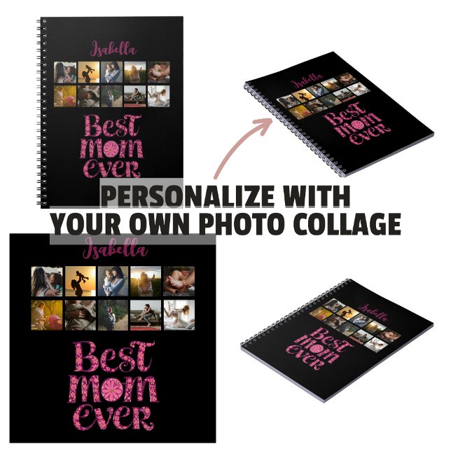 Minnesvärd fotokollage med modern citat för mammor anteckningsbok (Mother's Keepsake Photo Collage Trendy Quote Notebook
)