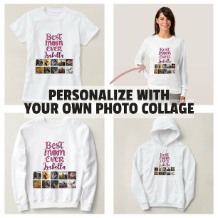 Minnesvärd fotokollage med modernt citat till mamm t shirt