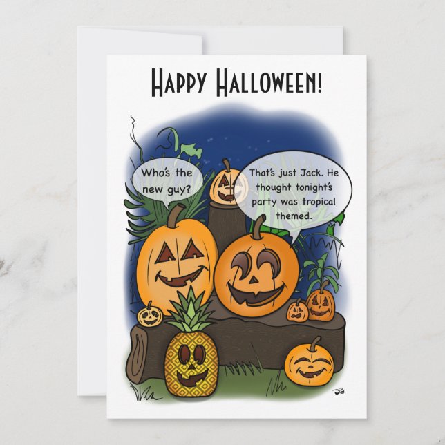 Minnesvärd Halloween-helg flat kort (Framsida)