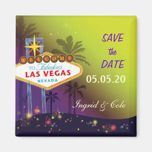 Minnesvärd spara för Las Vegas bröllopnatt date Magnet