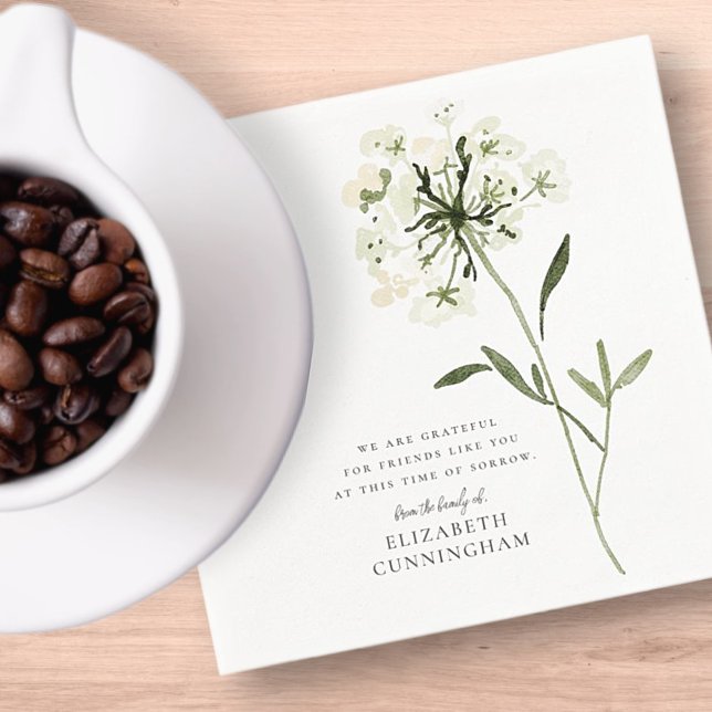 Minnesvärt akvarellblomma Botaniska Elegant Chic Pappersservett (Skapare uppladdad)