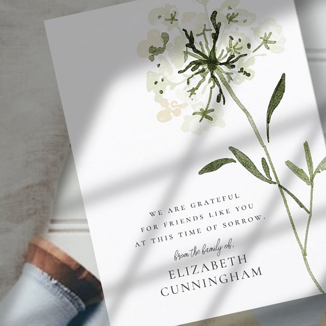 Minnesvärt akvarellblomma Botaniska Elegant Chic Vykort (Skapare uppladdad)