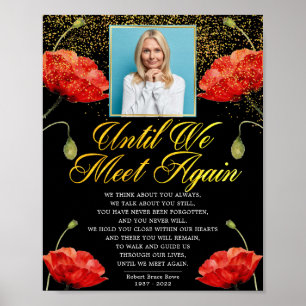Minnesvärt Eleganta Röda Rosor Begravningsdikt Sky Poster