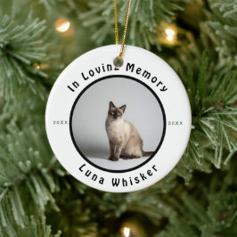 Minnesvärt Kattfoto Minnesmärke Julgransprydnad Keramik