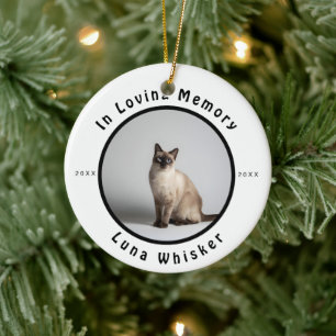 Minnesvärt Kattfoto Minnesmärke Julgransprydnad Keramik