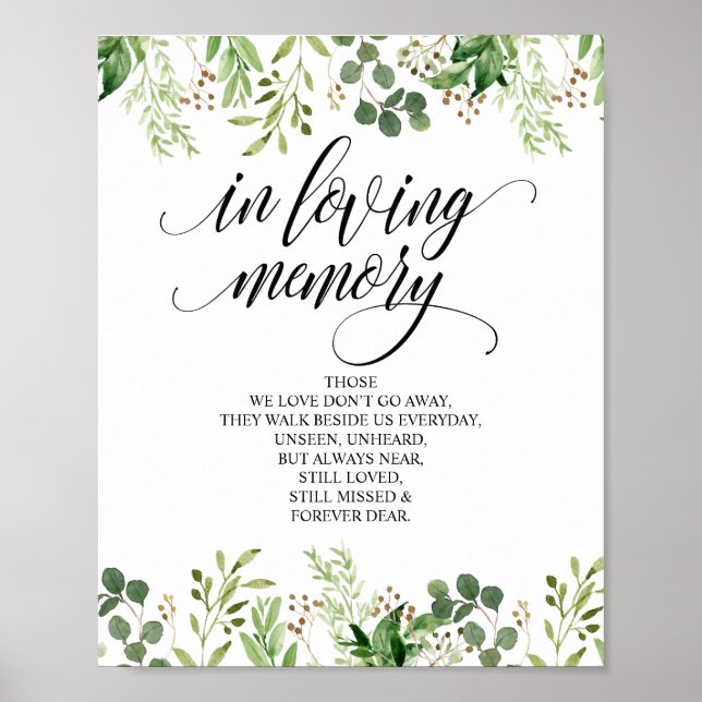 Minnesväxter Minnestavla Poster (Framsidan)