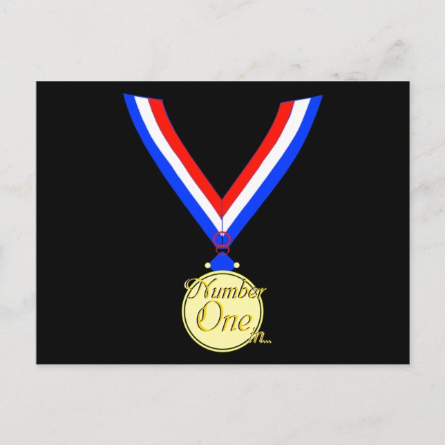 Minnesvinnare i guld golden vykort (Framsida)