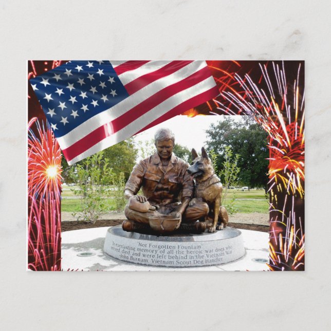 Minnesvykort för krig Hund Vykort (Framsida)