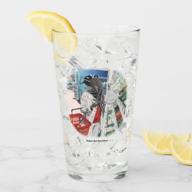 Minnet Flayer Livsmedel Store Fantasy Art Glass Ko Glaskopp (Framsida Ice)