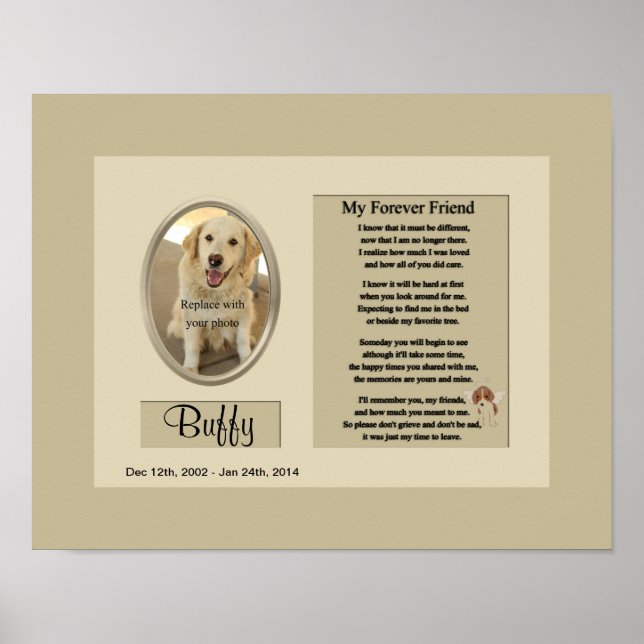 Minnet Min Forever Friend-Hund Poster (Framsidan)