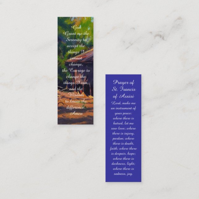 Minnet till Bok Mark Prayer Card (Fram/baksida)