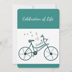 Minnet till Firande Life Bike Butterflies Inbjudningar