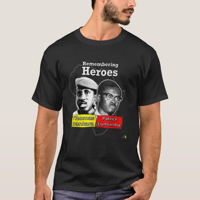 Minnet till Heroes Thomas Sankara Patrice Lumuba T Shirt (Framsida)