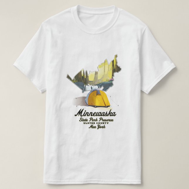 Minnewaska State Park New York Reseskylt. T Shirt (Design framsida)