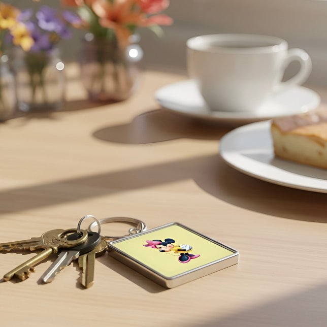 Minni Keychain Fyrkantig Silverfärgad Nyckelring (Skapare uppladdad)