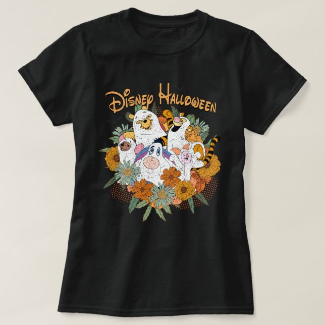 Minnie, blommigten med pooh spöke t shirt (Design framsida)