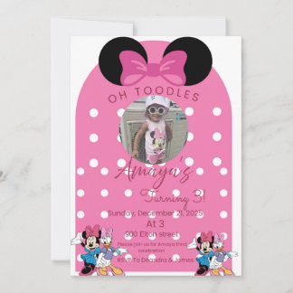 Minnie Mouse birthday invitations theme Inbjudningar