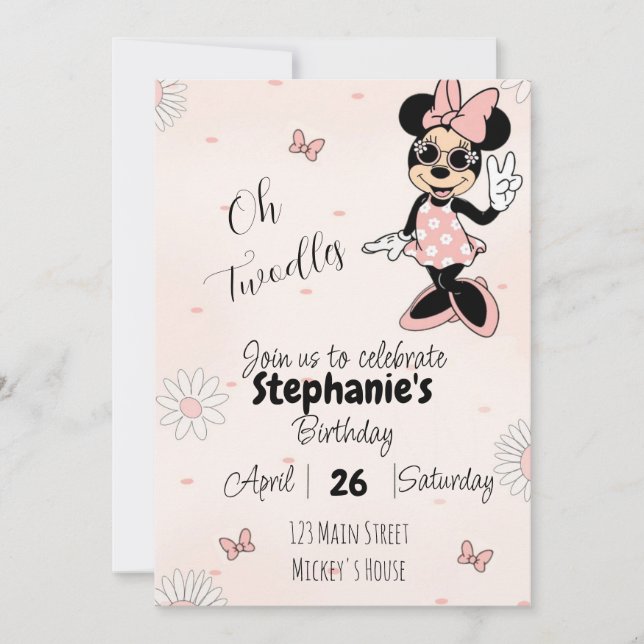 Minnie Mouse Birthday - Oh Twodlers Inbjudningar (Framsida)