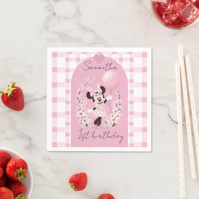 Minnie Mouse Editable name party napkins Pappersservett (Insitu)