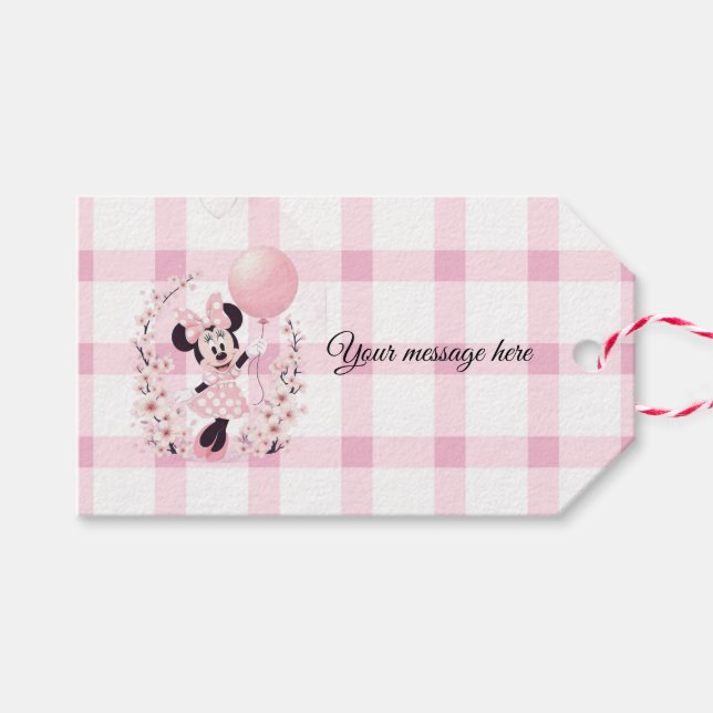 Minnie mouse Redigerbara presentkort till fest Presentetikett (Framsidan (Horizontal))