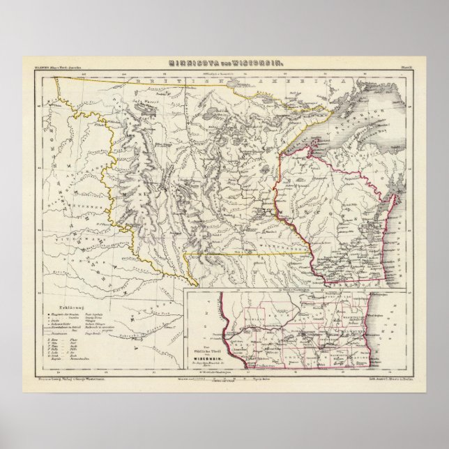 Minnisota och Wisconsin Poster (Framsidan)