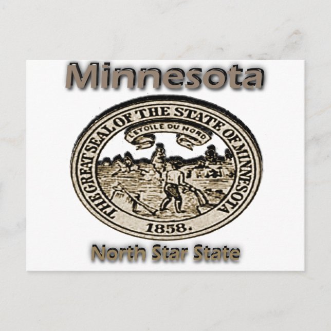 Minnnesota North Star State Seal Vykort (Framsida)