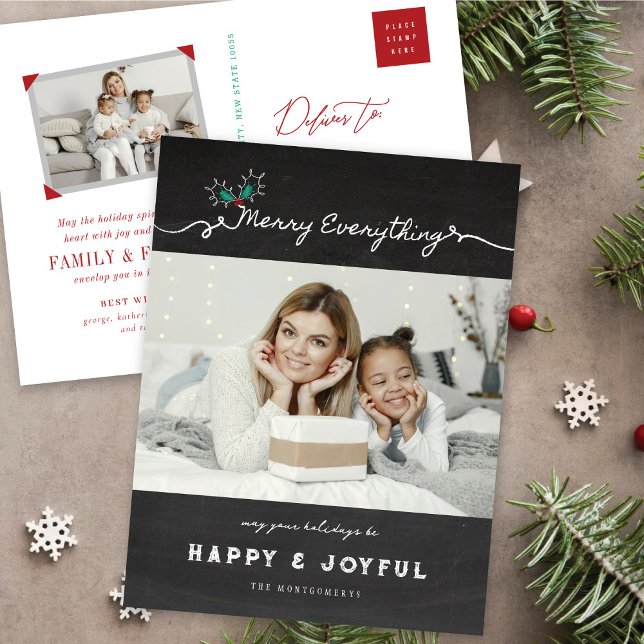 Minnry Allting Chalkboard Mistletoes jul Helg Vykort (Skapare uppladdad)