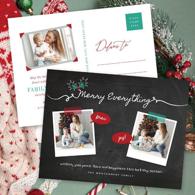 Minnry Allting Chalkboard Mistletoes jul Helg Vykort (Skapare uppladdad)