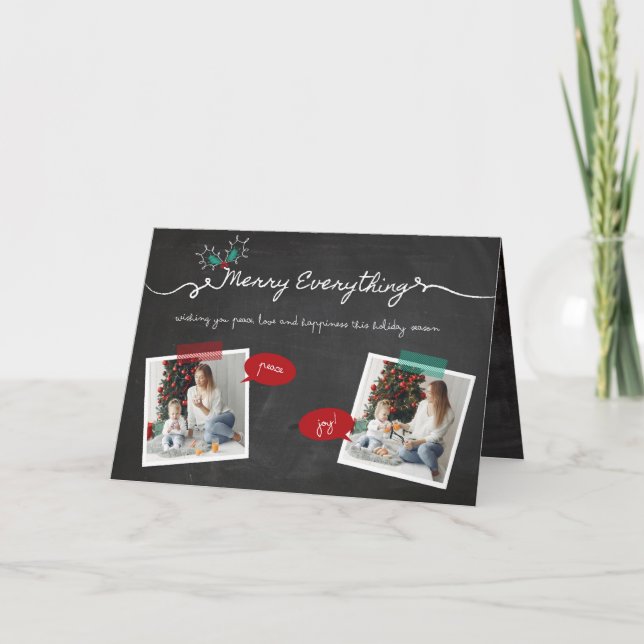 Minnry Allting Chalkboard Mistletoes jul Helgkort (Framsida)