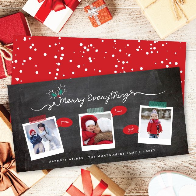 Minnry Allting Chalkboard Mistletoes jul Julkort (Skapare uppladdad)