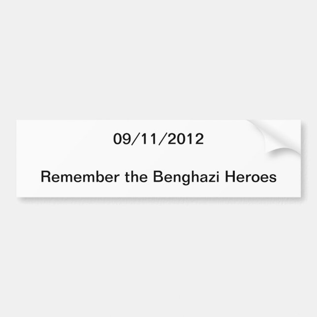 Minns den Benghazi hjältebildekalet Bildekal (Framsidan)