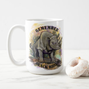 Minns den svart noshörningen kaffemugg