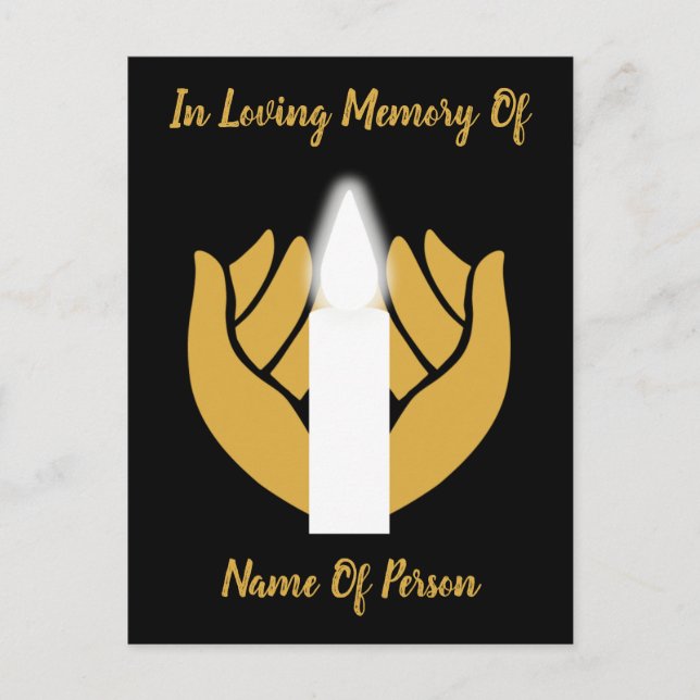 Minns En Älskad Persons Dödsdag Vykort (Framsida)