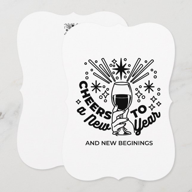 Minns ett nytt års firande design inbjudningar (Fram/baksida)